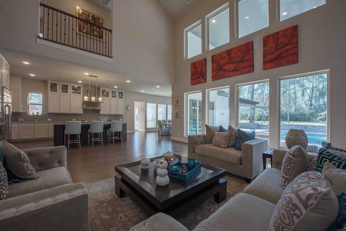 Interior, Kitchen, Living room, Pendant Lights, Recessed Lighting, Wood Texture Flooring