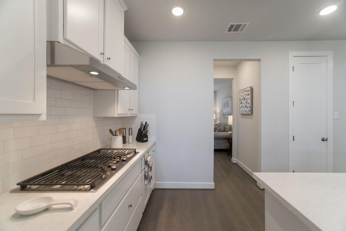 Interior, Kitchen, Recessed Lighting, Wood Texture Flooring