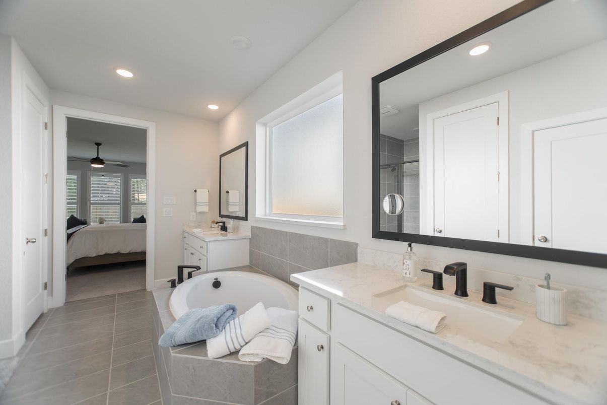 Bathroom, Bedroom, Dual Sink Vanities, Interior, Recessed Lighting