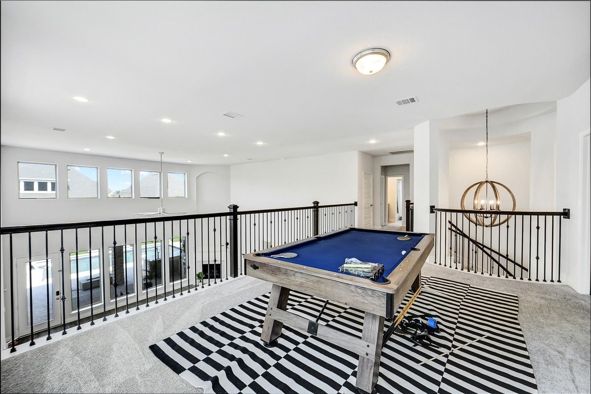 Billiard Table, Game Room, Interior, Pendant Lights, Recessed Lighting