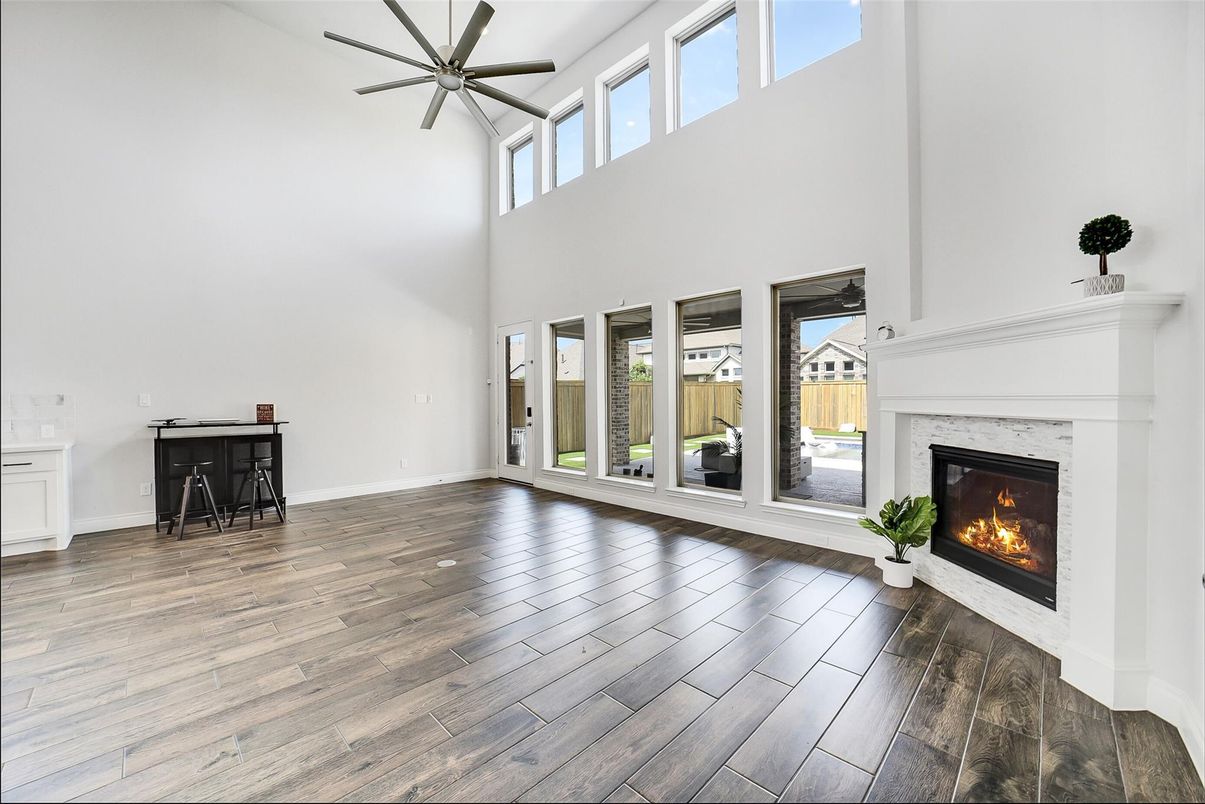 Fireplace, Interior, Wood Texture Flooring