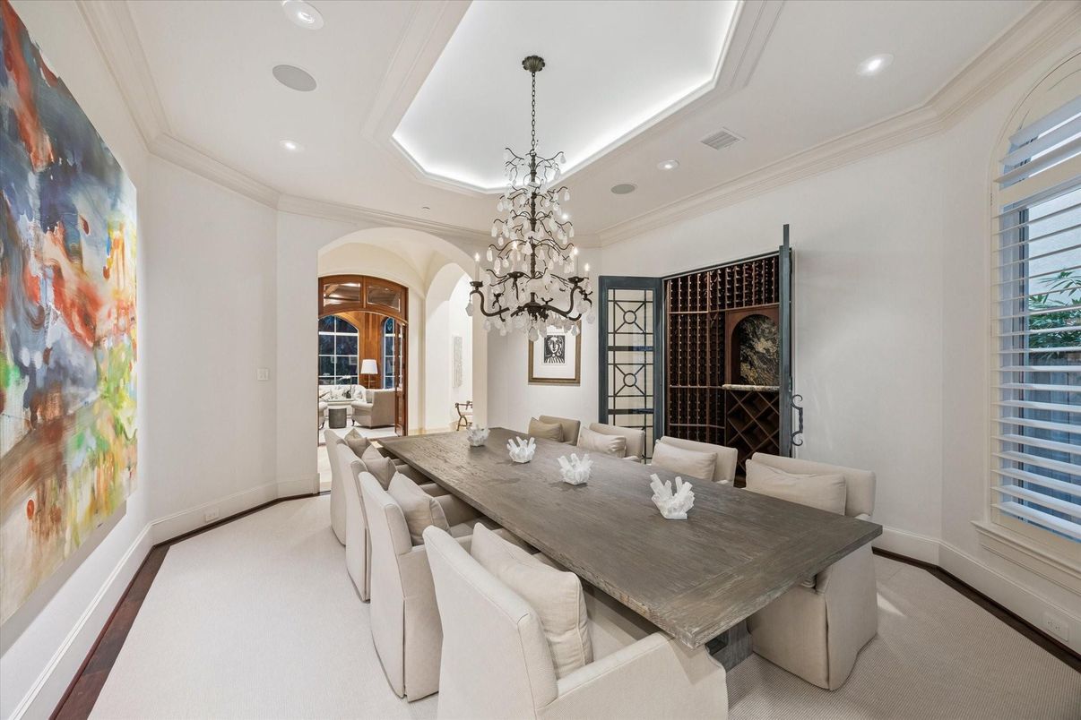 Chandelier, Dining room, Interior, Recessed Lighting