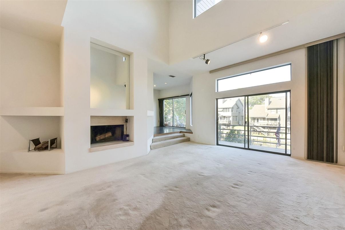 Empty room, Fireplace, Interior, Recessed Lighting