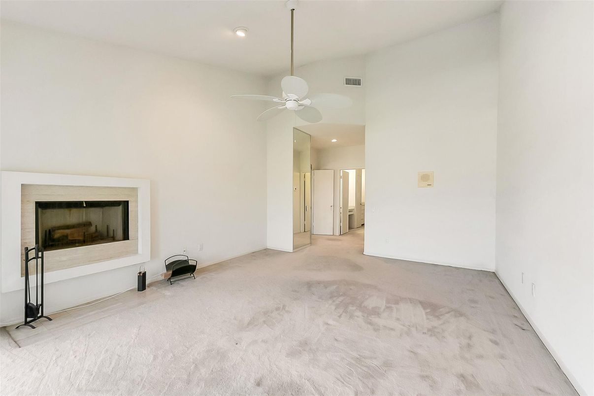 Empty room, Fireplace, Interior, Recessed Lighting