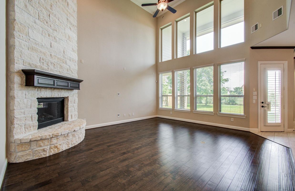 Fireplace, Interior, Stone Walls, Wood Texture Flooring