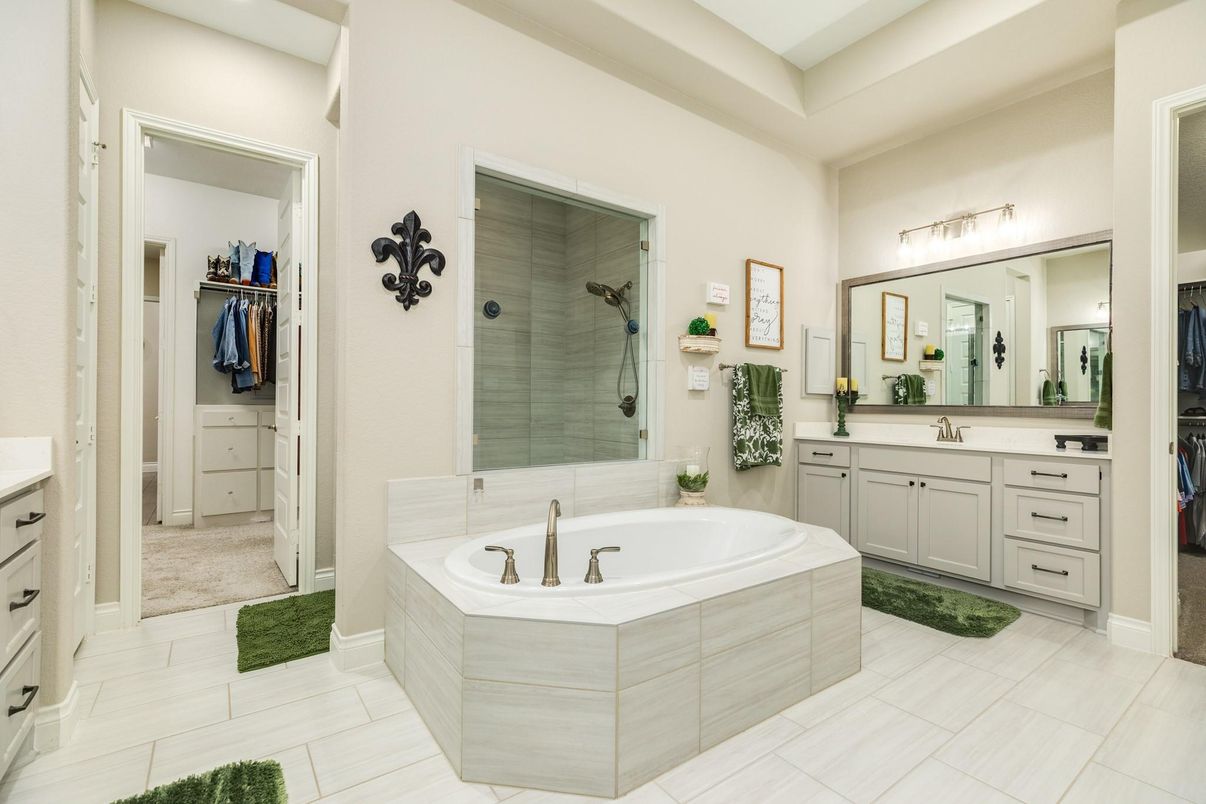 Bathroom, Dual Sink Vanities, Glass Shower, Interior