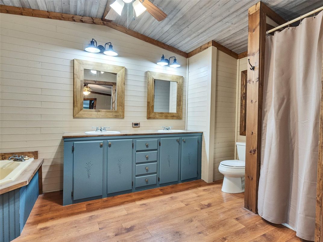 Bathroom, Interior, Wooden Ceilings, Wood Texture Flooring