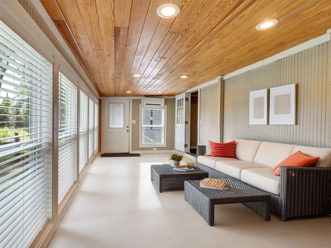 Interior, Living room, Recessed Lighting, Wooden Ceilings