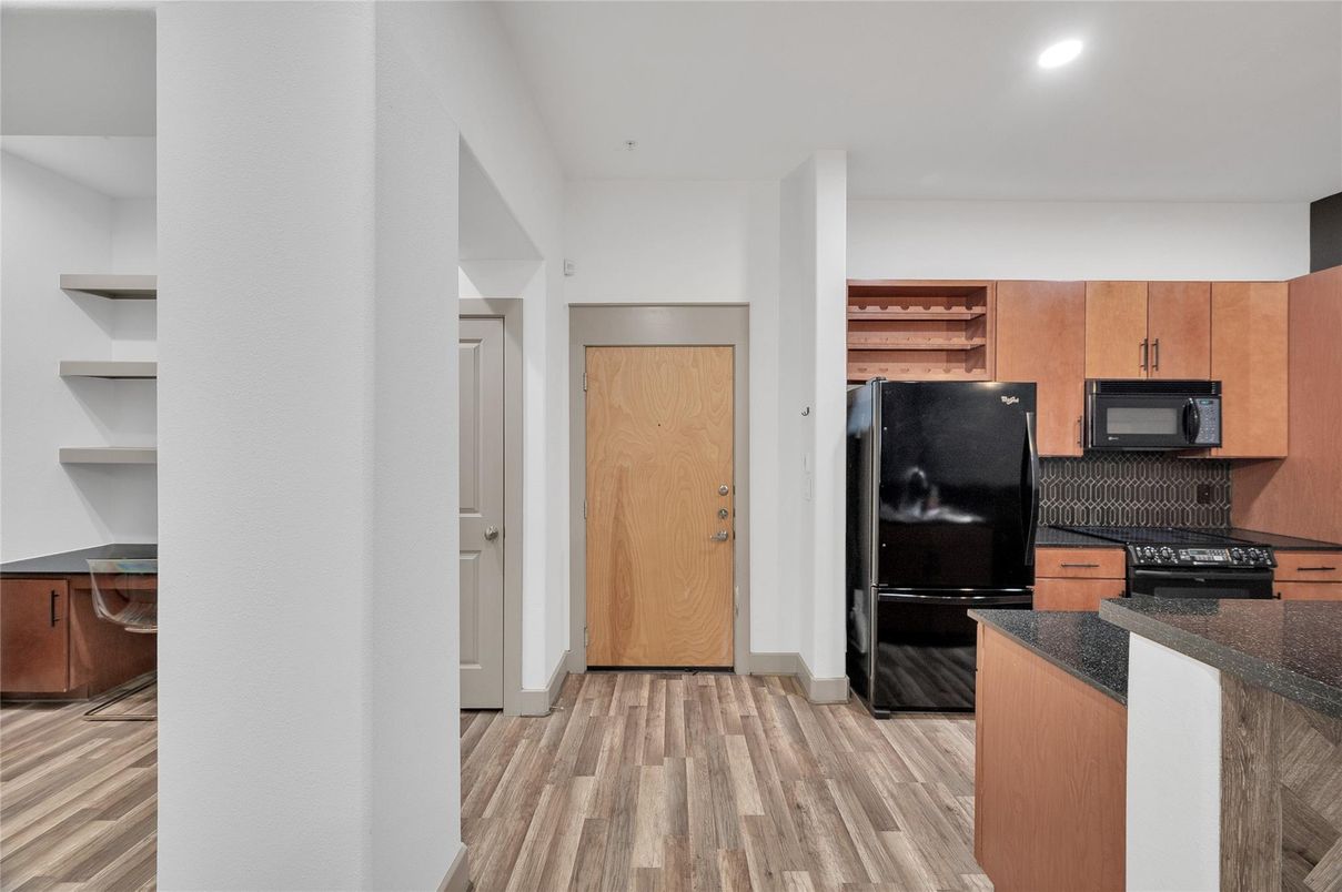 Interior, Kitchen, Recessed Lighting, Wood Texture Flooring