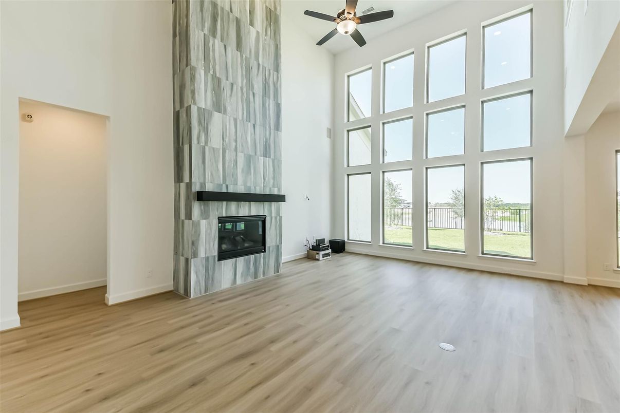 Empty room, Fireplace, Interior, Wood Texture Flooring