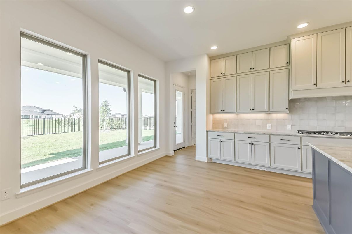 Interior, Kitchen, Recessed Lighting, Wood Texture Flooring