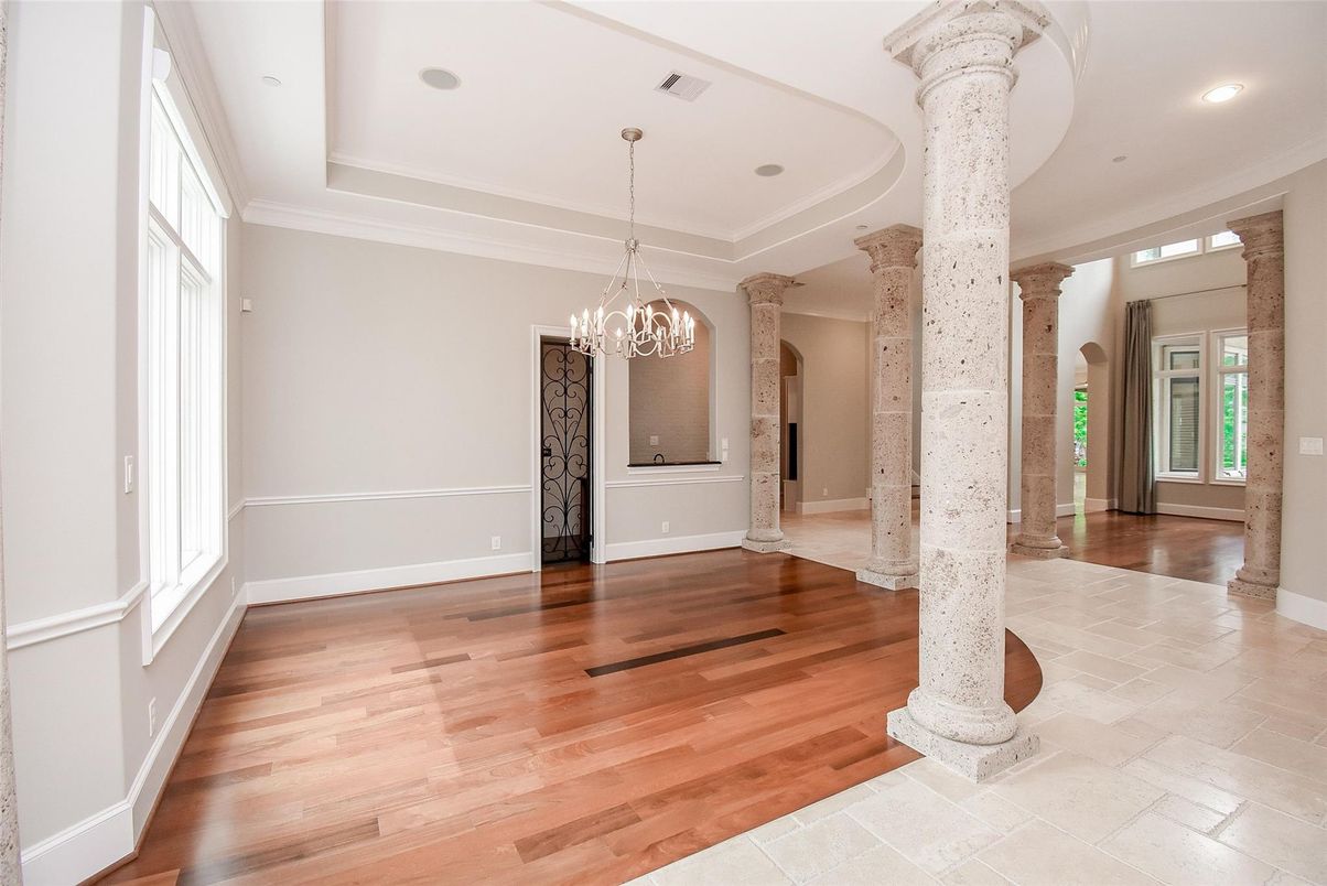 Chandelier, Interior, Recessed Lighting, Wood Texture Flooring
