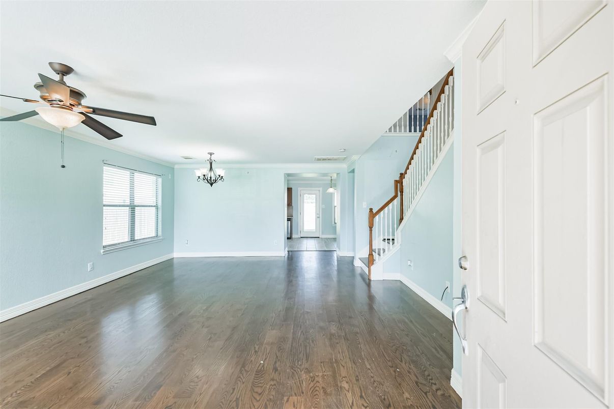 Chandelier, Empty room, Interior, Wood Texture Flooring