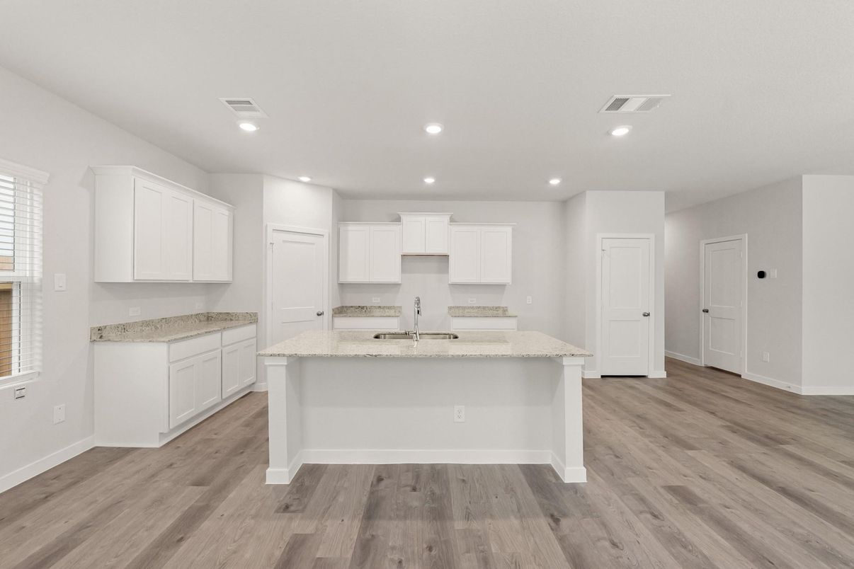 Interior, Kitchen, Recessed Lighting, Wood Texture Flooring