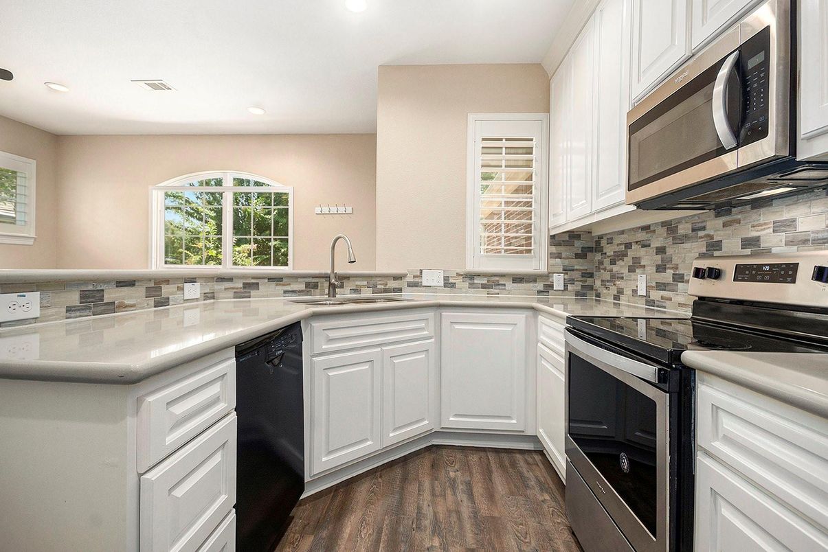 Interior, Kitchen, Recessed Lighting, Wood Texture Flooring