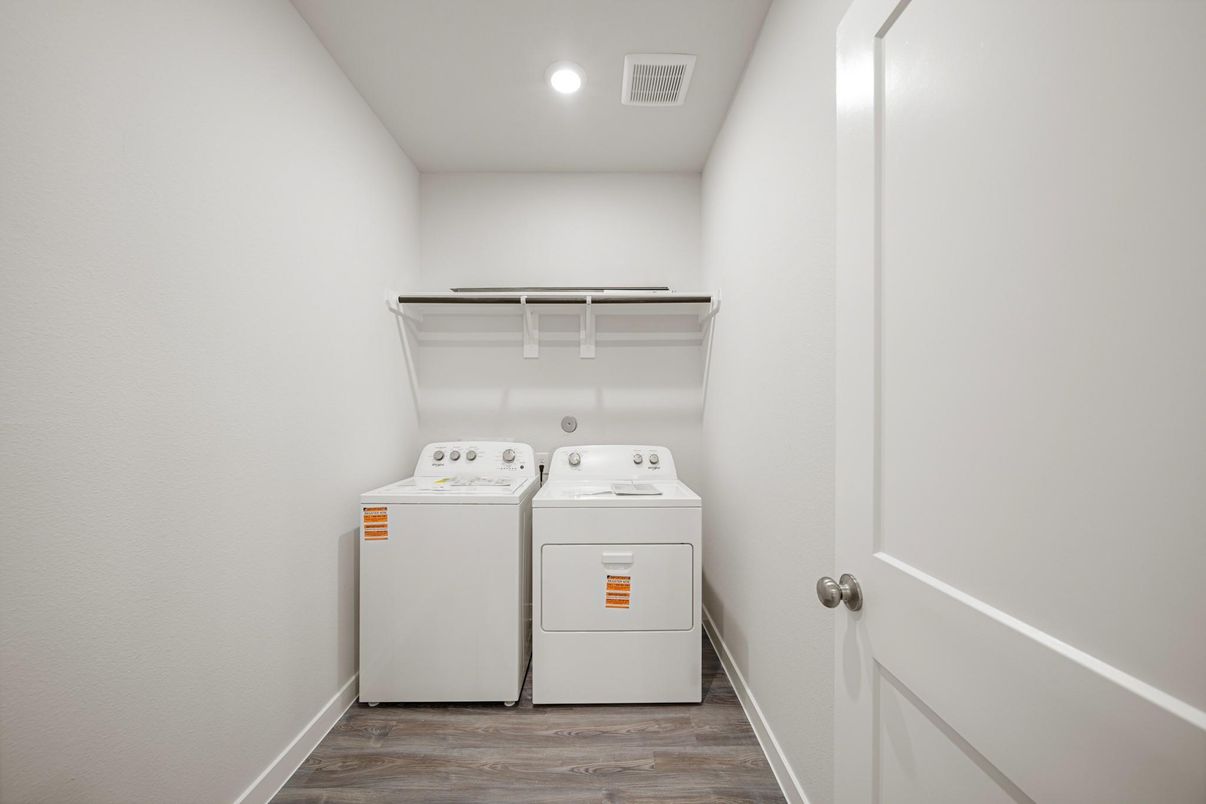 Interior, Recessed Lighting, Utility Closets, Washer, Wood Texture Flooring