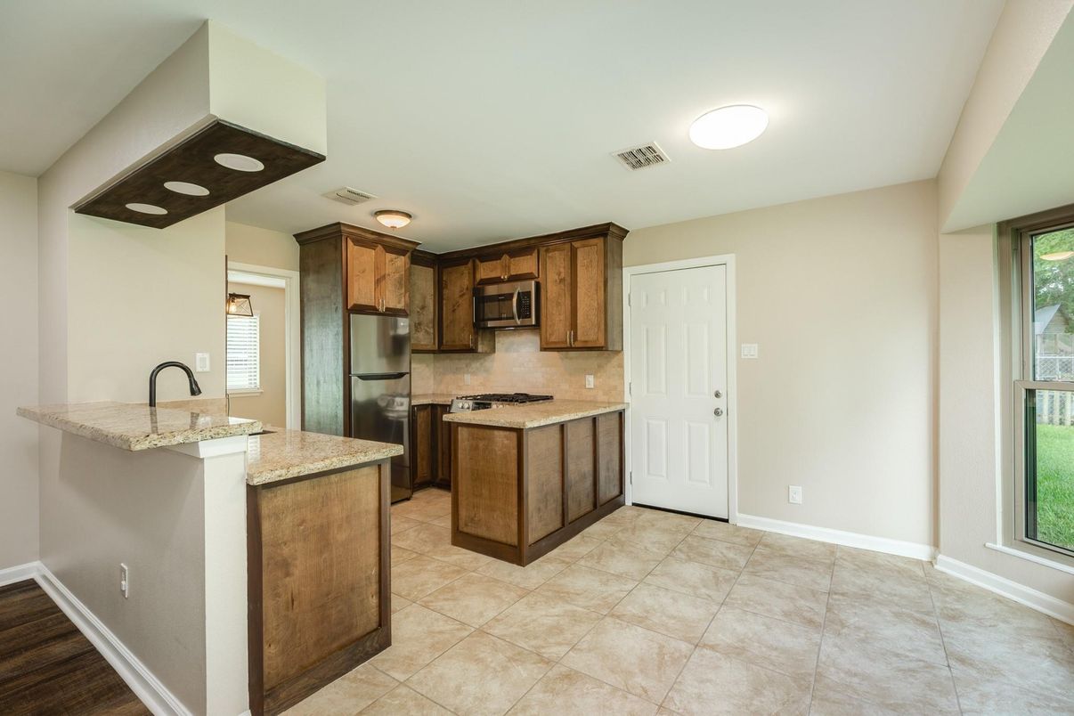 Interior, Kitchen, Wood Texture Flooring