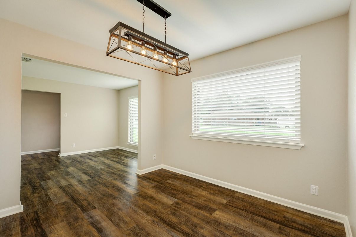 Empty room, Interior, Pendant Lights, Wood Texture Flooring