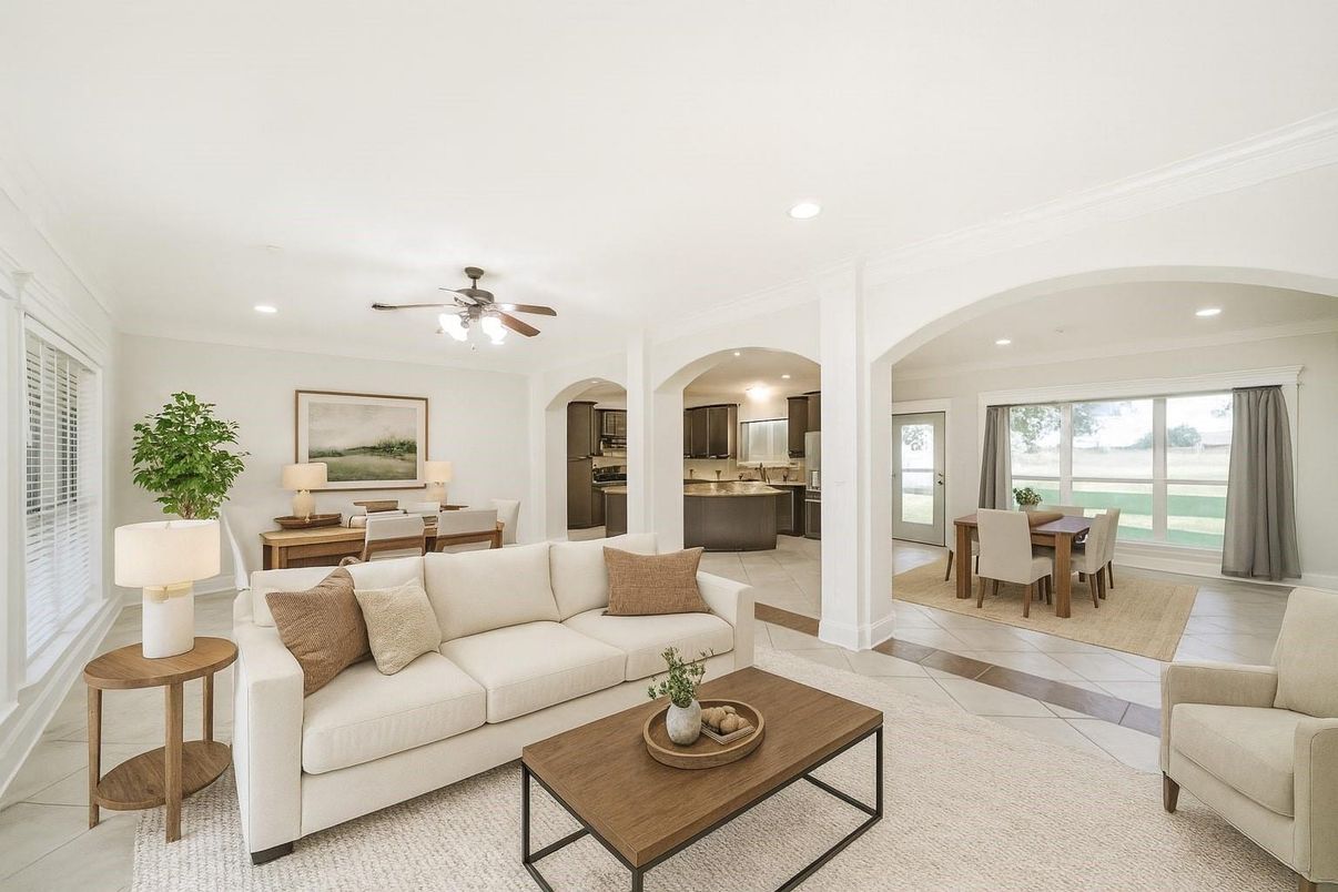 Dining room, Interior, Kitchen, Living room, Recessed Lighting, Water