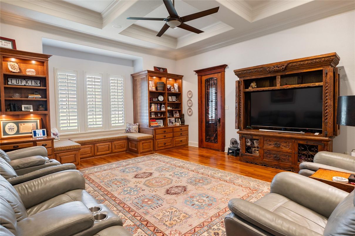 Home Theatre Room, Interior, Living room, Wood Texture Flooring