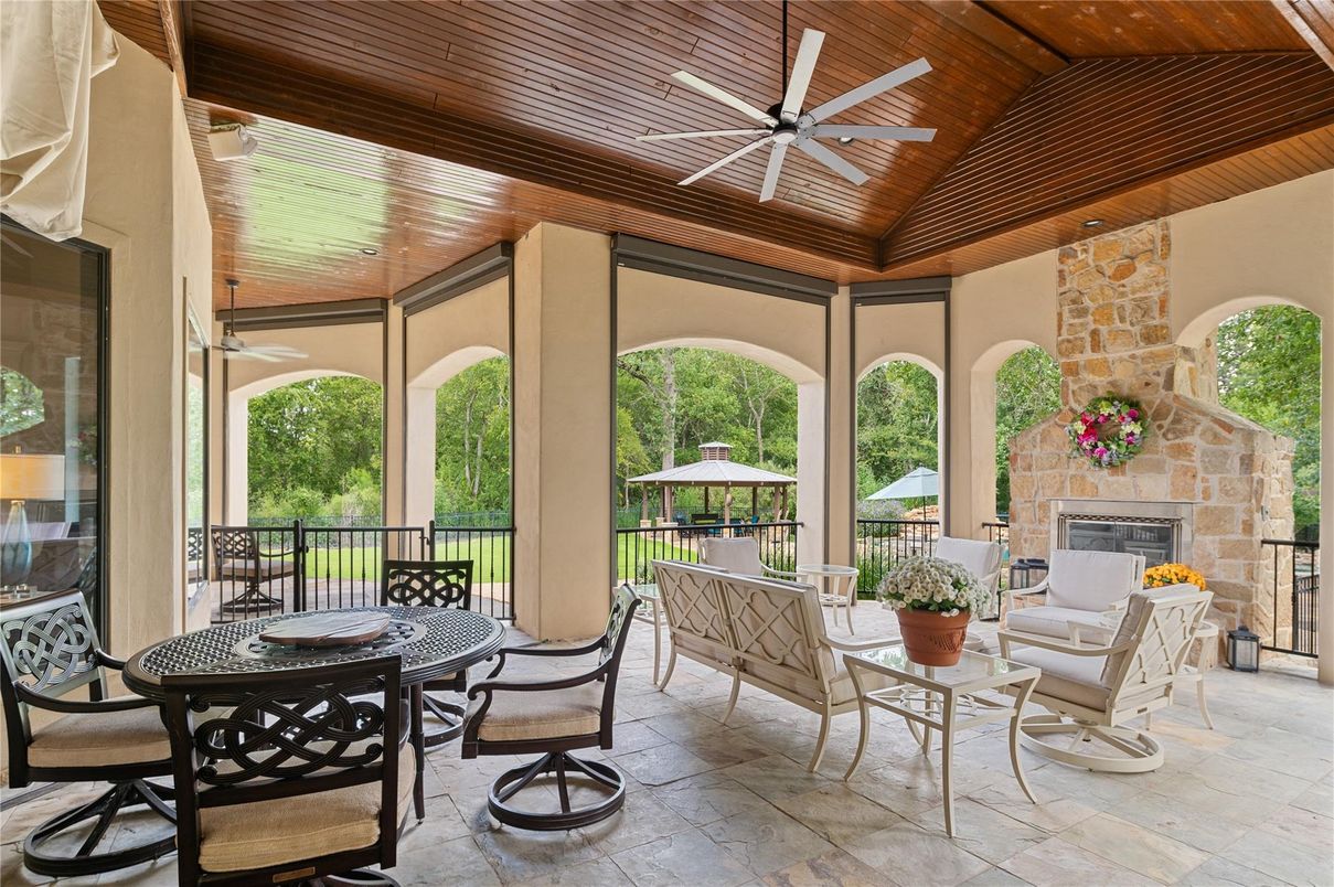Exterior, Fireplace, Wooden Ceilings