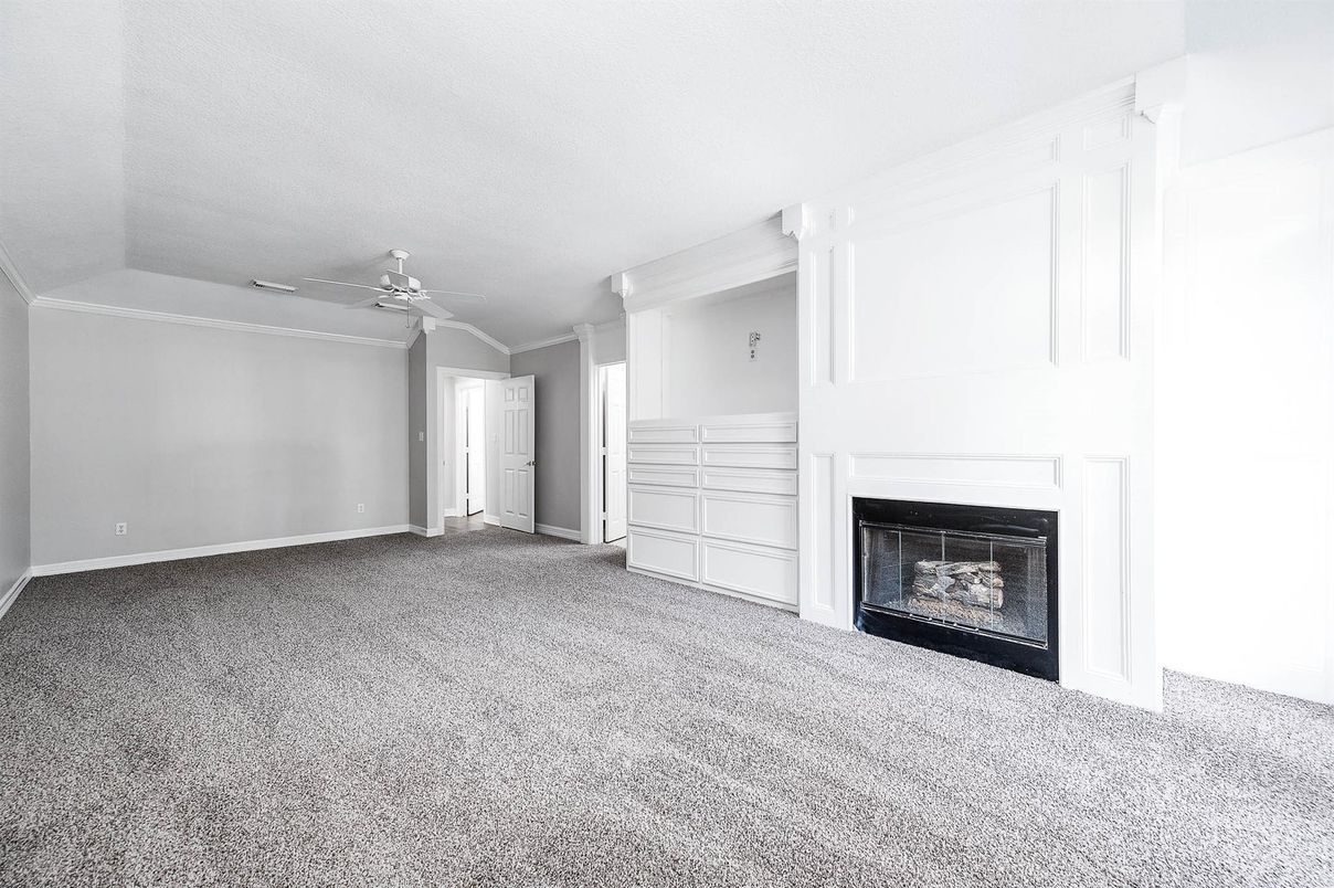 Empty room, Fireplace, Interior