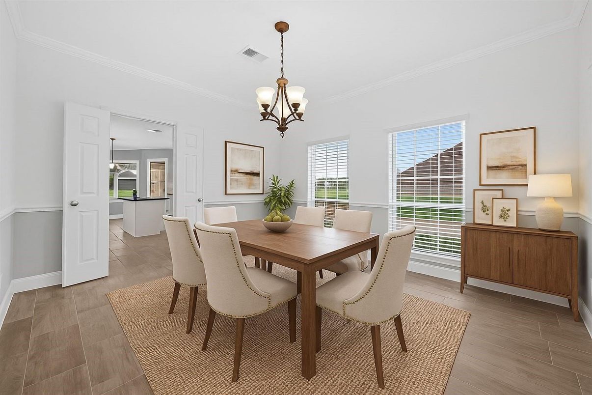 Chandelier, Dining room, Interior, Wood Texture Flooring