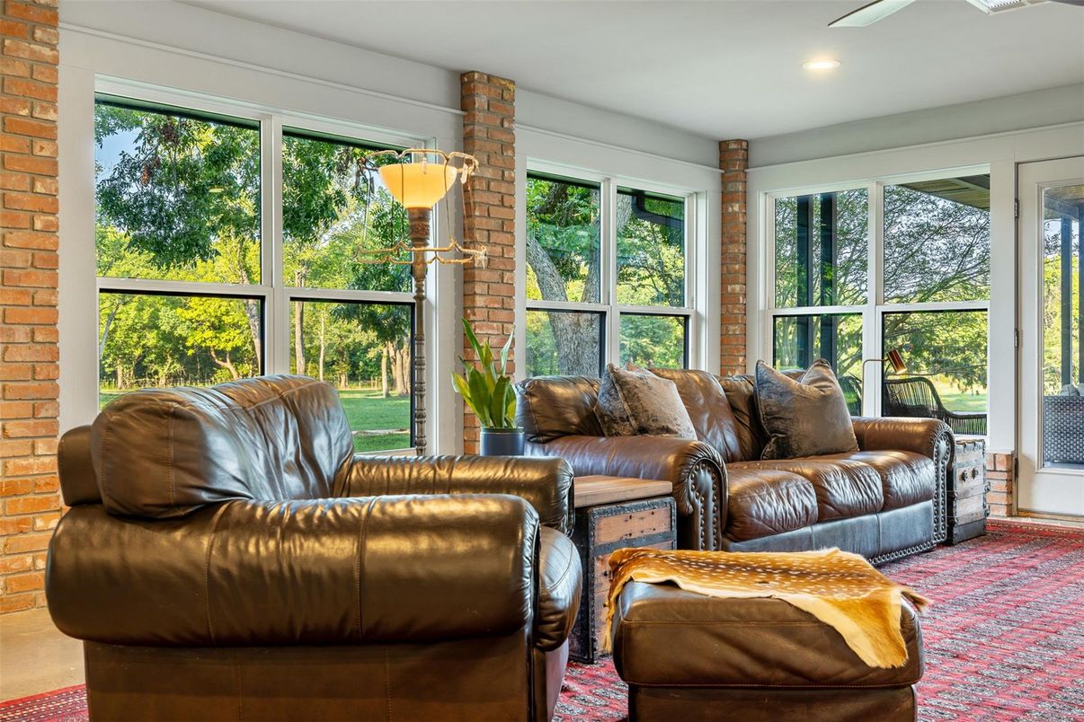 Interior, Living room, Recessed Lighting, Stone Walls
