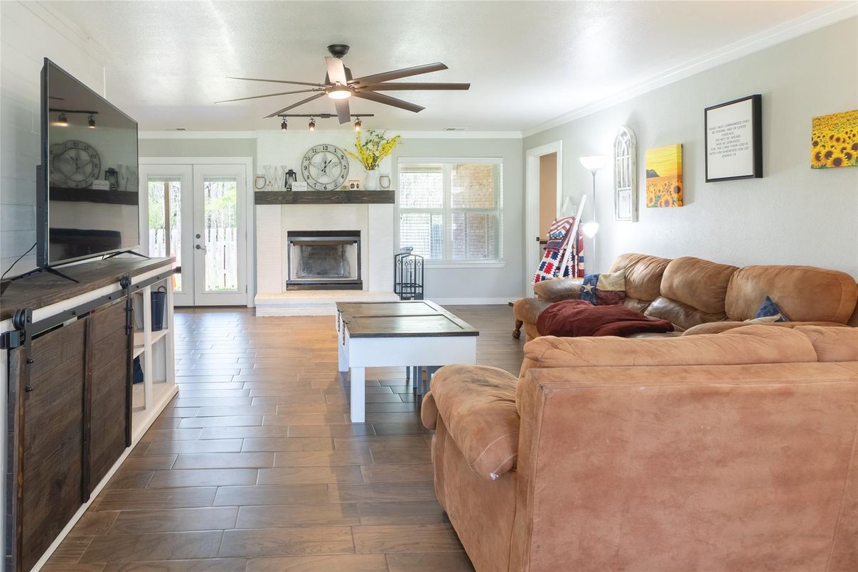 Fireplace, Interior, Living room, Wood Texture Flooring