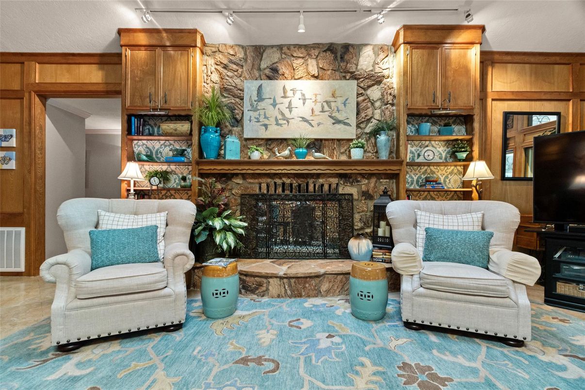 Fireplace, Interior, Living room, Stone Walls