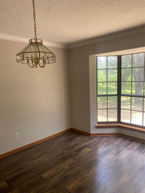 Chandelier, Empty room, Interior, Wood Texture Flooring