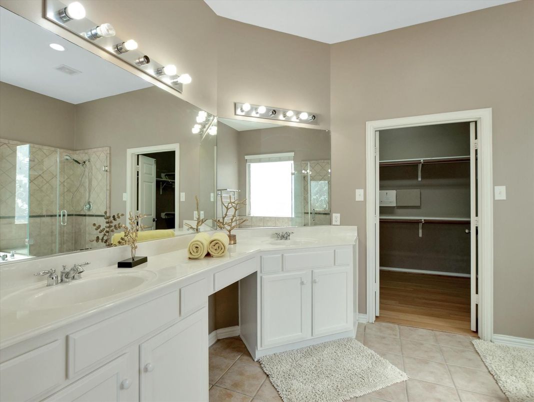 Bathroom, Dual Sink Vanities, Interior, Wood Texture Flooring