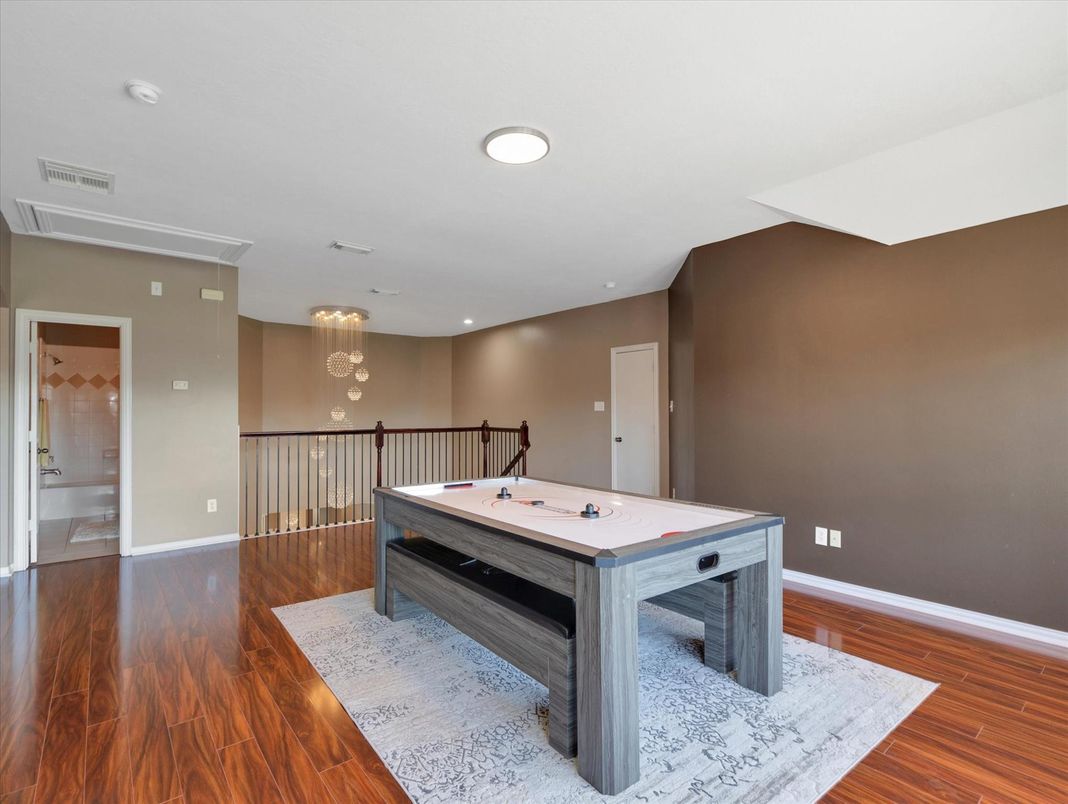Game Room, Interior, Recessed Lighting, Wood Texture Flooring