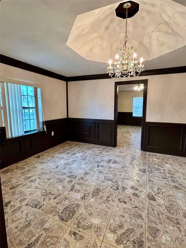 Chandelier, Empty room, Interior