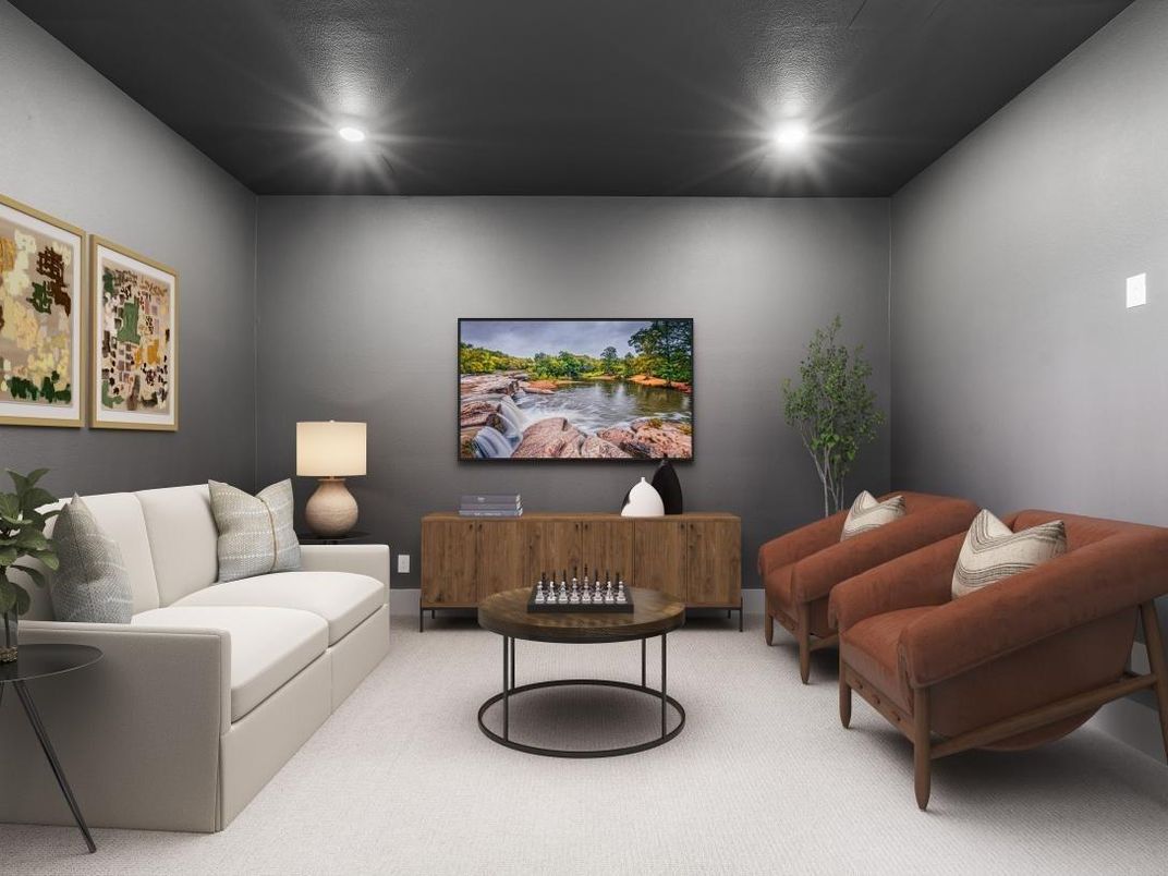 Interior, Living room, Recessed Lighting