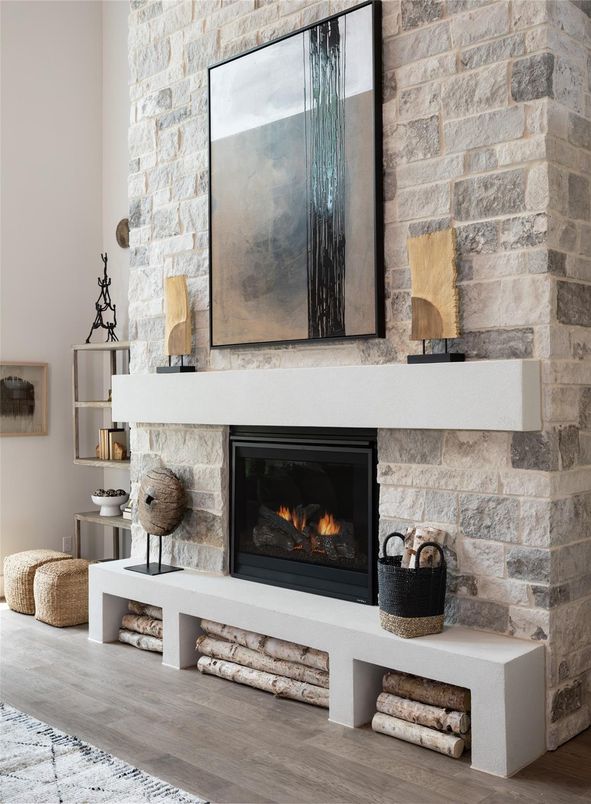 Fireplace, Interior, Stone Walls