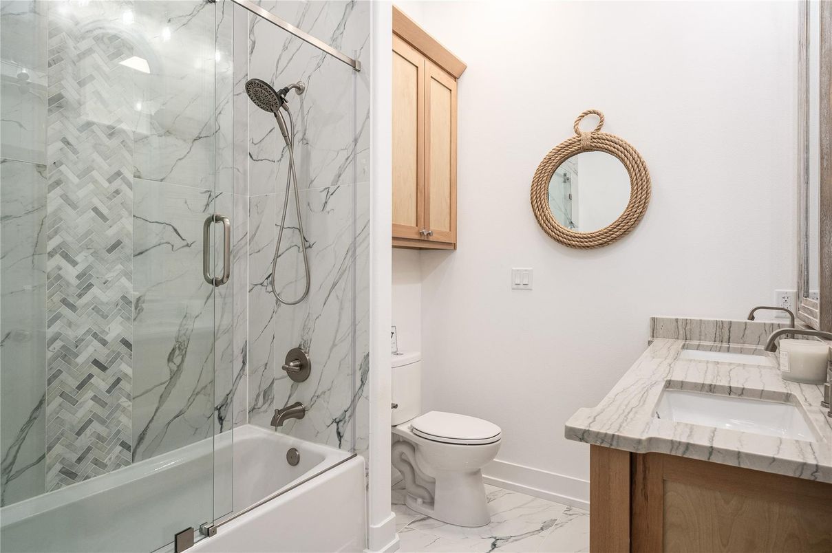Bathroom, Glass Shower, Interior, Marble, Marble Walls