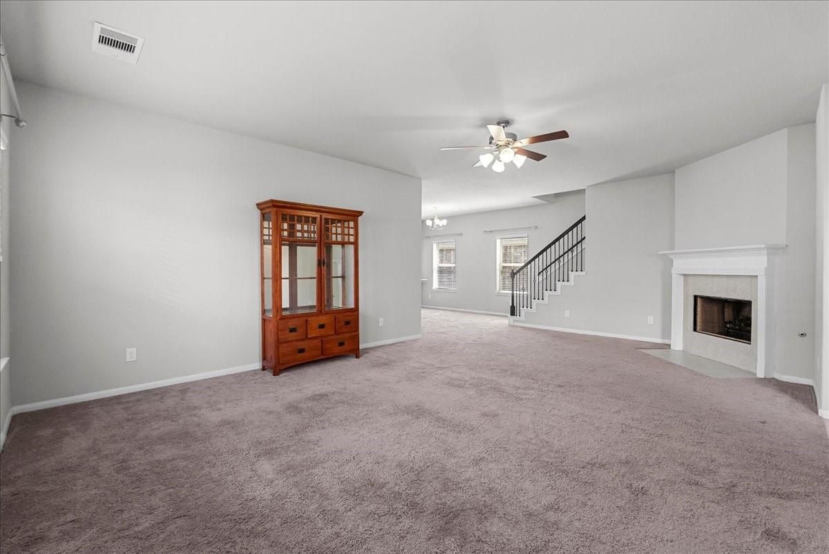 Empty room, Fireplace, Interior
