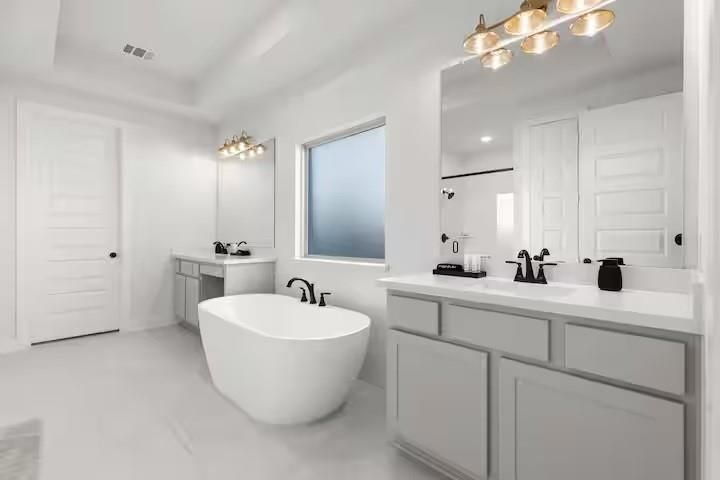 Bathroom, Dual Sink Vanities, Free Standing Baths, Interior