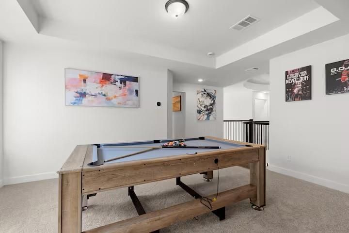 Billiard Table, Game Room, Interior, Recessed Lighting
