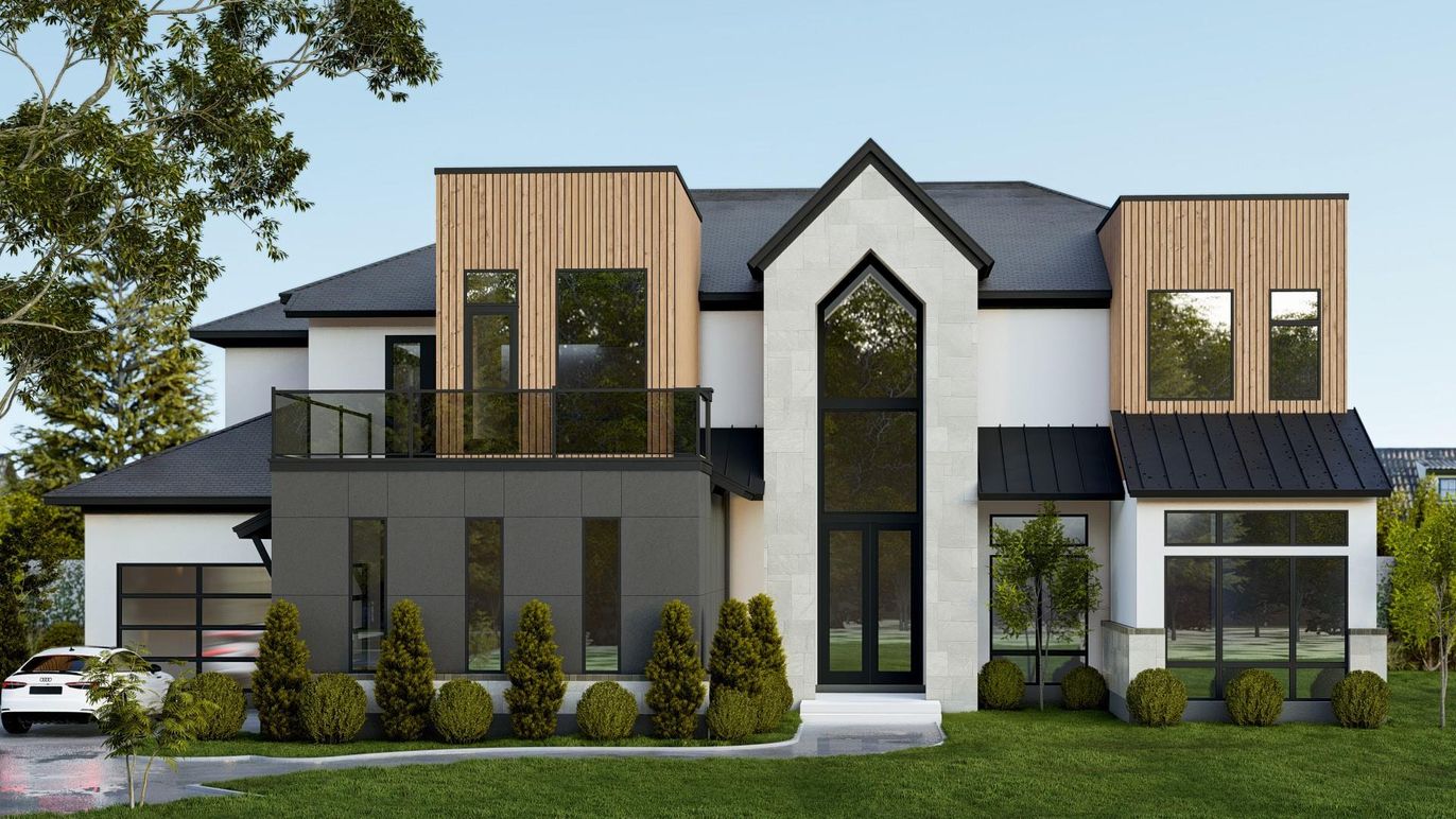 Attached, Exterior, Facade, Modern