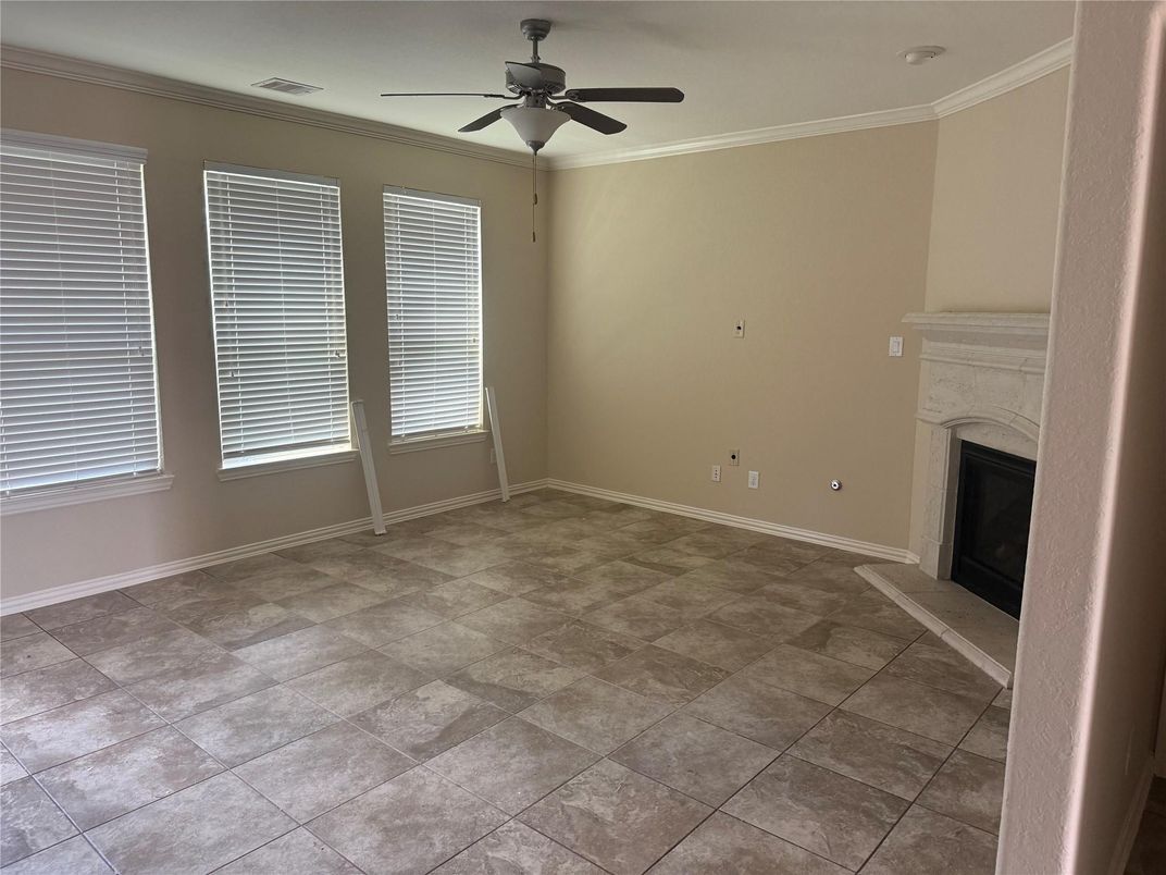 Empty room, Fireplace, Interior