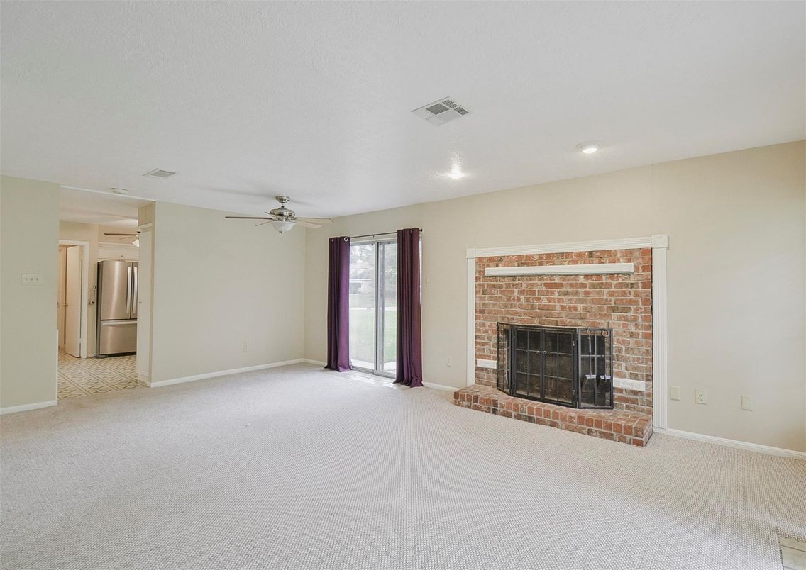 Empty room, Fireplace, Interior, Recessed Lighting