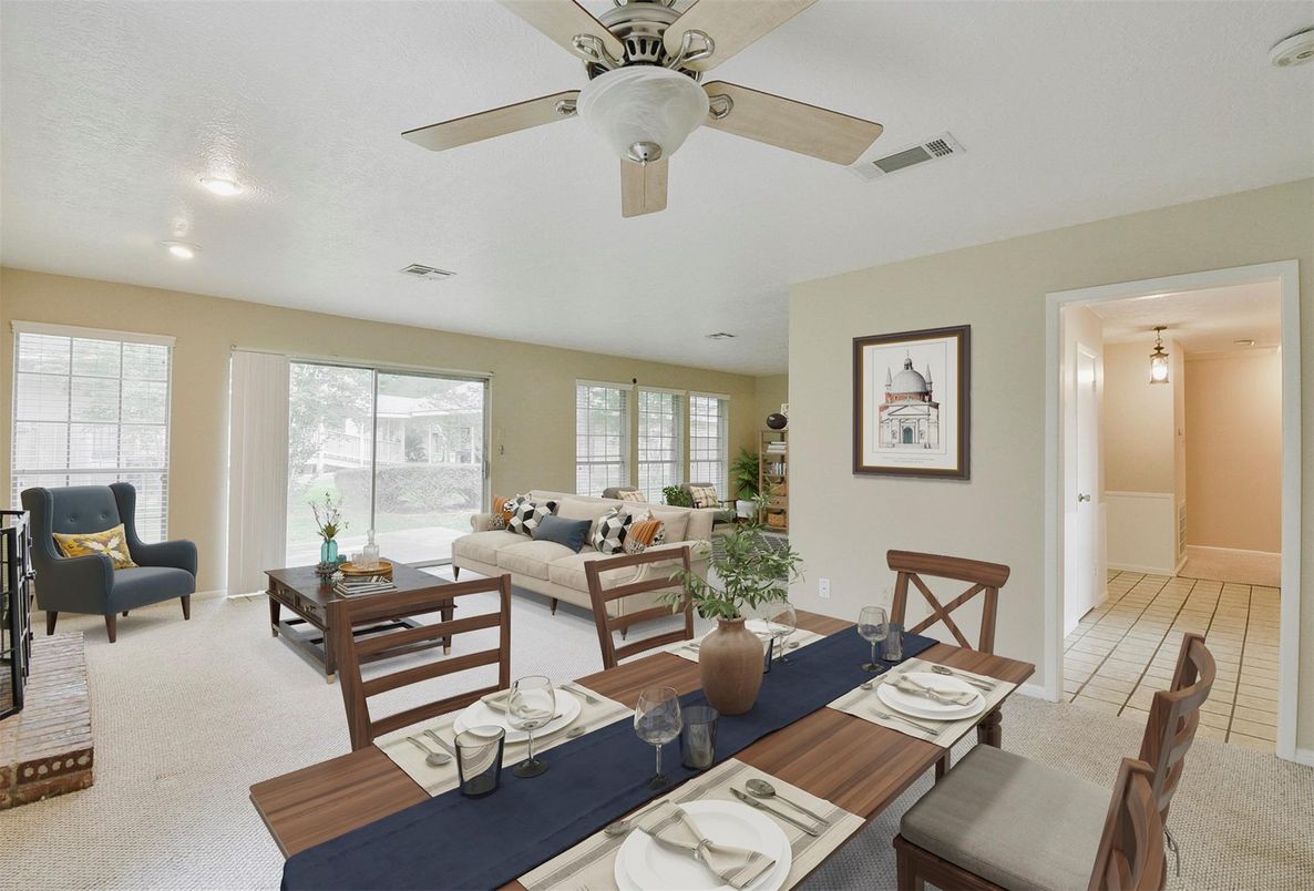 Dining room, Interior, Living room, Recessed Lighting