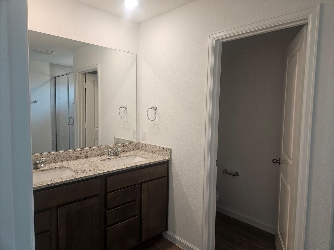 Bathroom, Interior, Recessed Lighting, Wood Texture Flooring