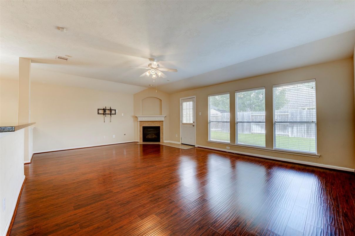 Empty room, Fireplace, Interior, Wood Texture Flooring