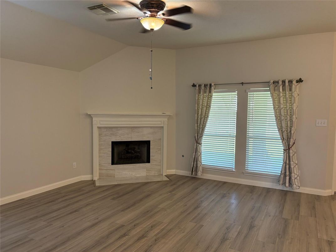 Empty room, Fireplace, Interior, Wood Texture Flooring