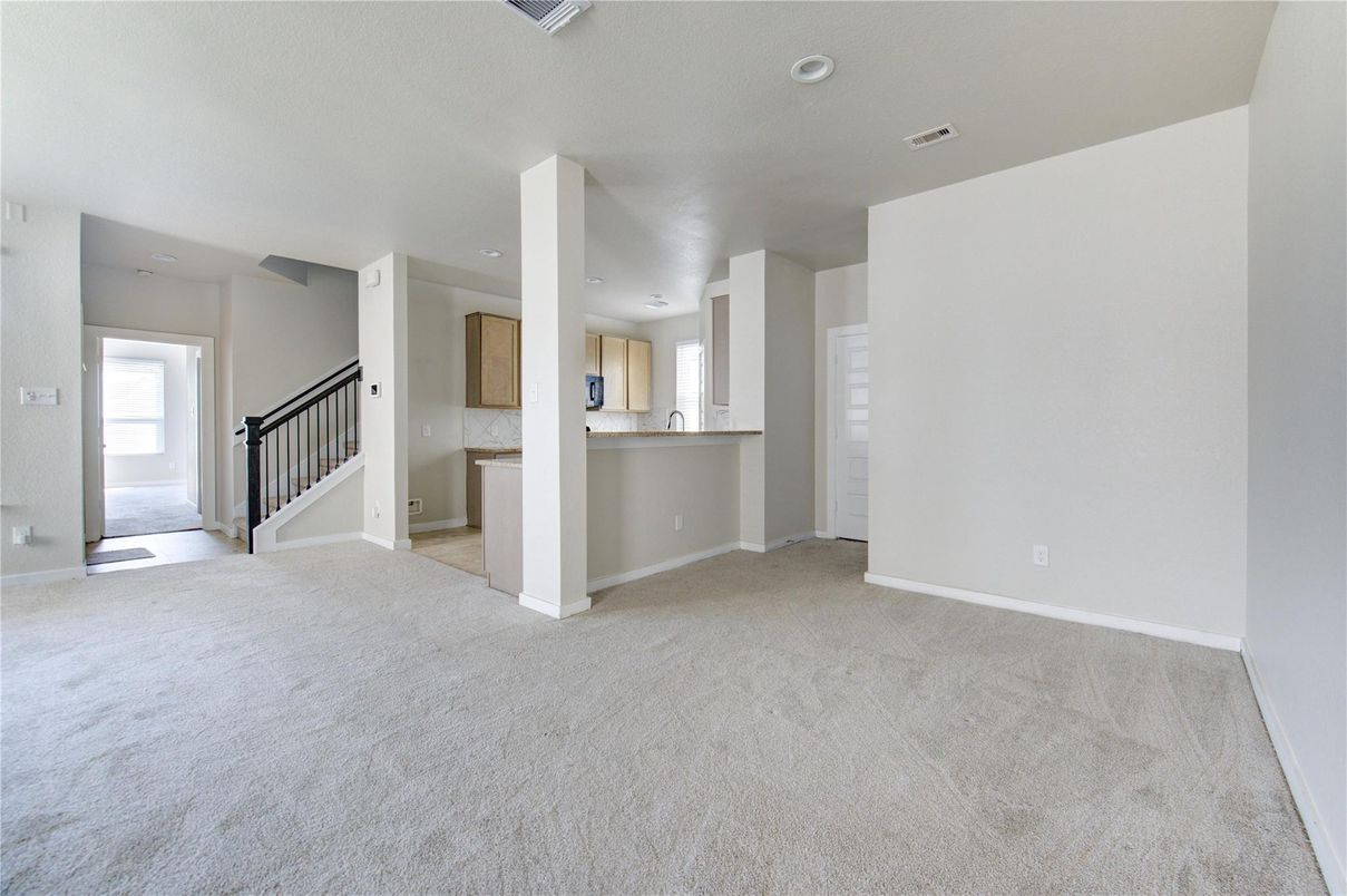 Empty room, Interior, Kitchen, Recessed Lighting