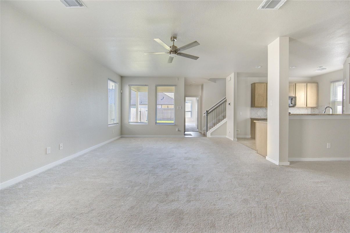 Empty room, Interior, Kitchen, Recessed Lighting