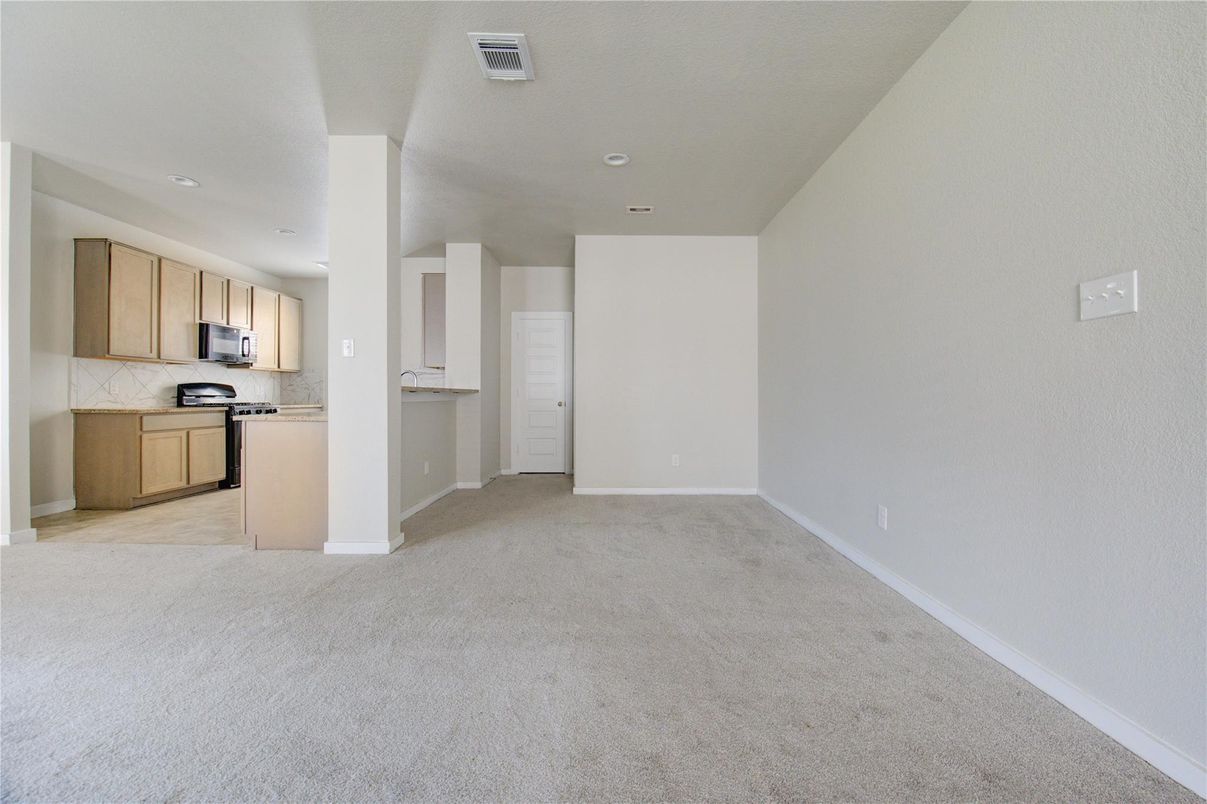 Empty room, Interior, Kitchen, Recessed Lighting